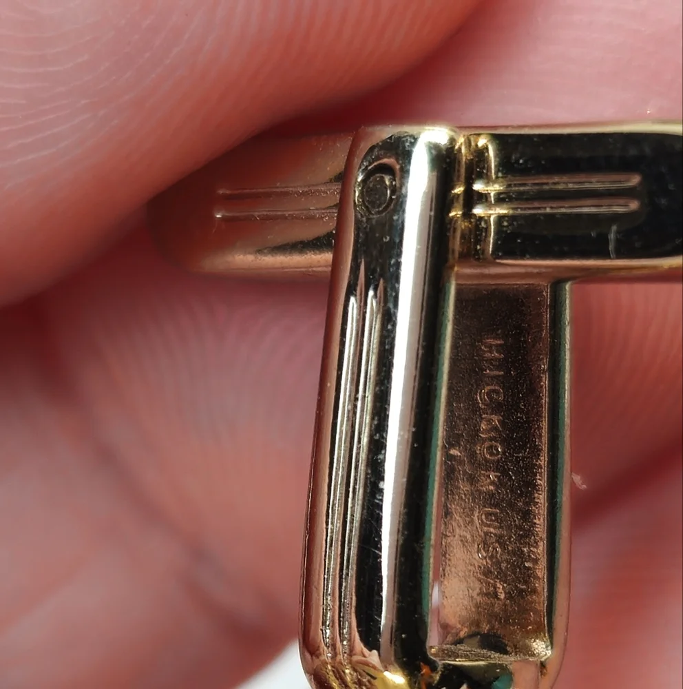 Vintage Square Textured Hickok USA Gold Tone Cufflinks